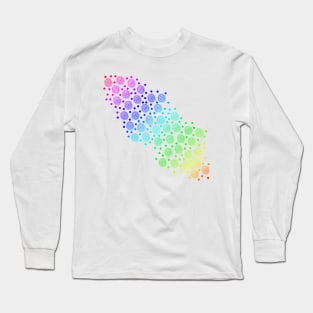 Rainbow Circles in Circles Abstract Long Sleeve T-Shirt